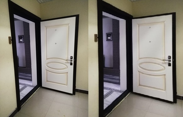 Взломостойкая входная дверь ТЭА с крашенными декоративными панелями