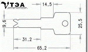 чертеж ключа evva 3 ks с металлической головкой размеры 