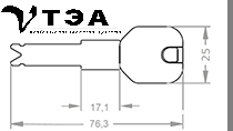 чертеж ключа с размерами evva 4 ks